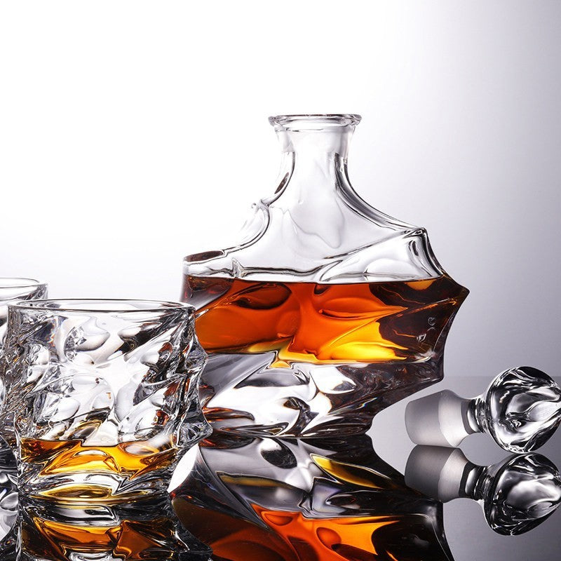 Crystal Ocean Bottle Whiskey Glass Wine Set