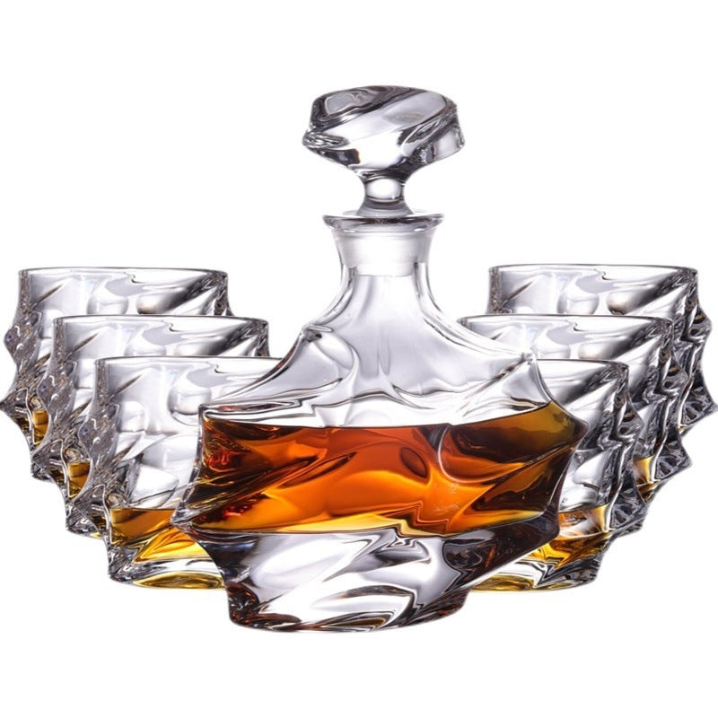 Crystal Ocean Bottle Whiskey Glass Wine Set