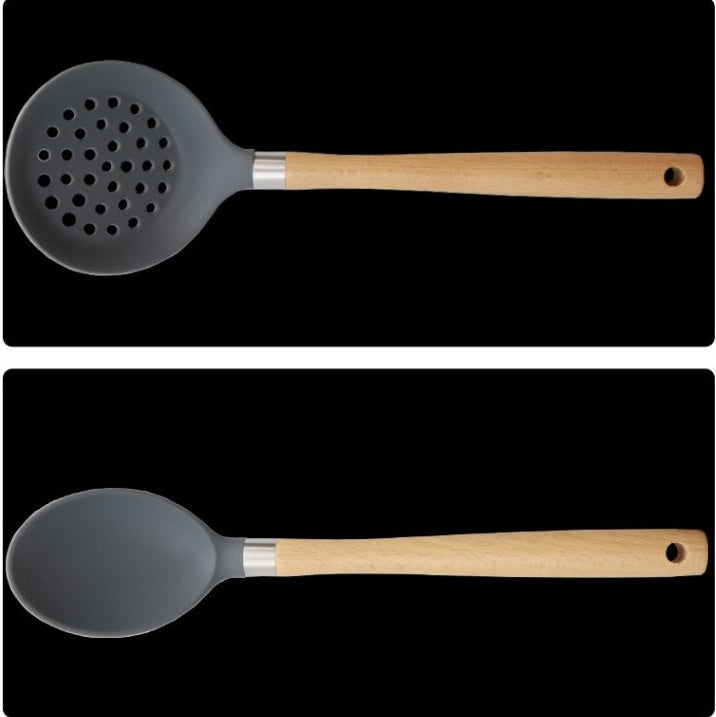 Wooden Handle Silicone Kitchen Utensils
