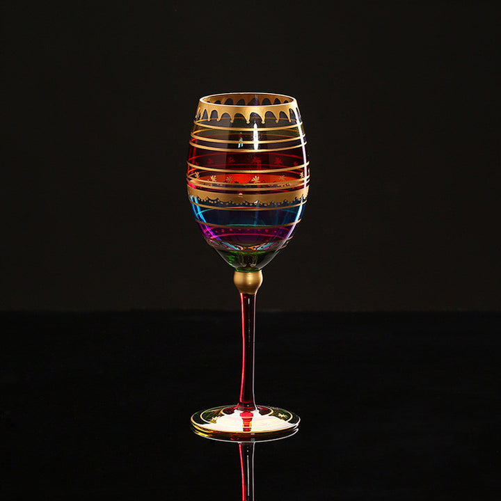 Stained glass tall wine glass