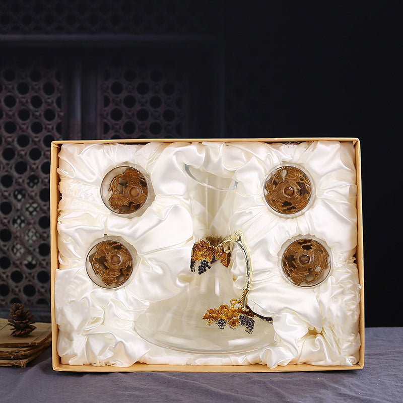 Enamel Red Wine Glass Decanter Set