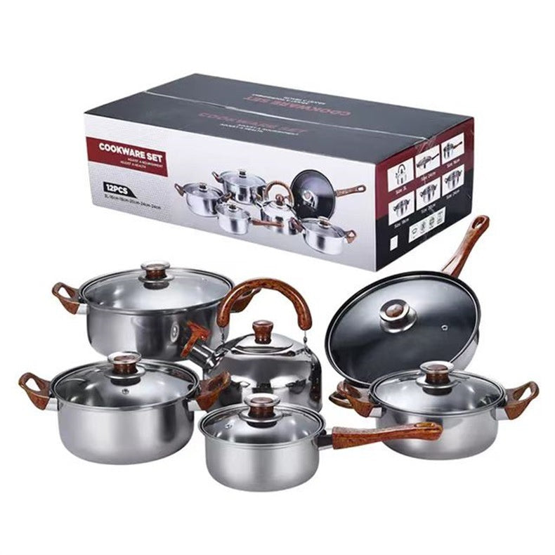 Stainless Steel Pot Frying Pan With Kettle