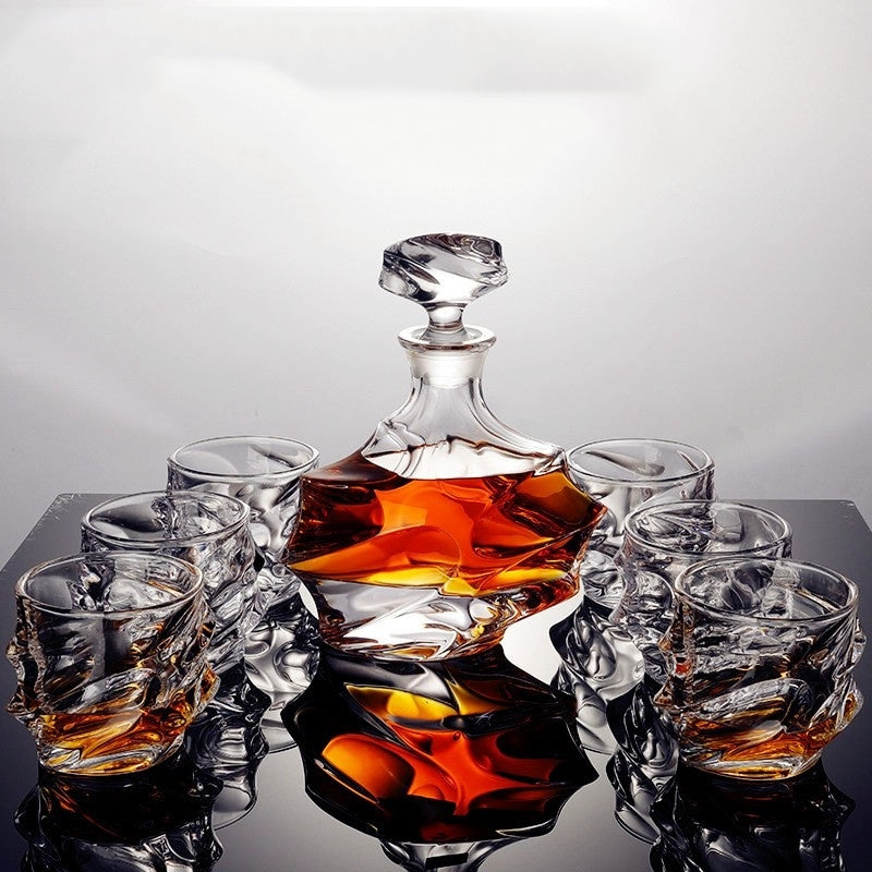 Crystal Ocean Bottle Whiskey Glass Wine Set