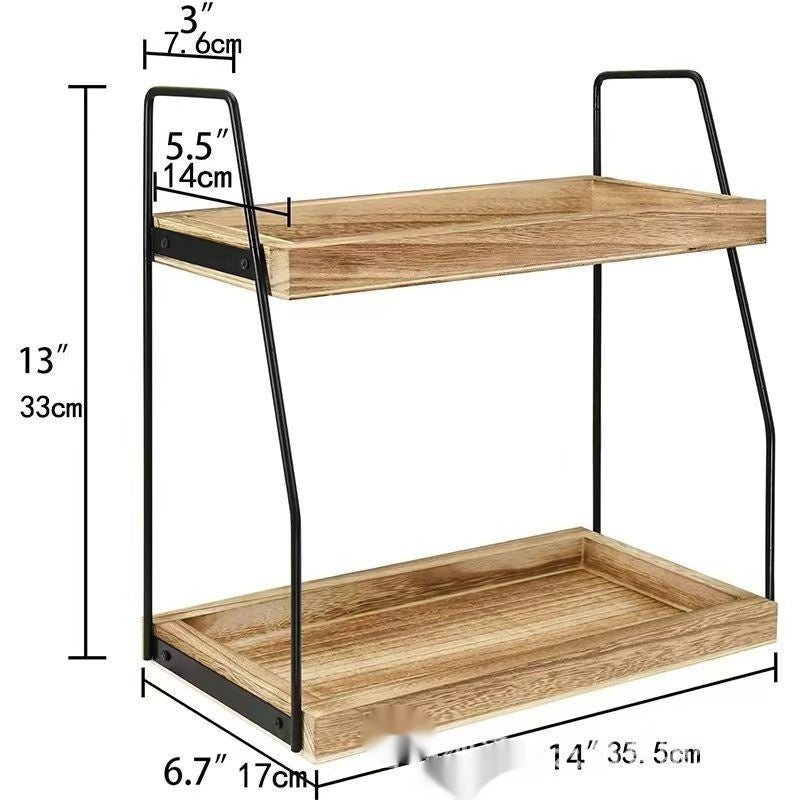 Wooden Kitchen Seasoning Storage Rack