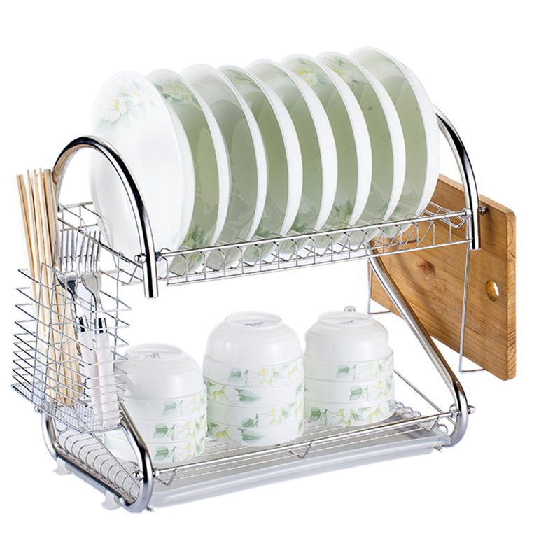 Kitchen Double Bamboo Ventilation Rack