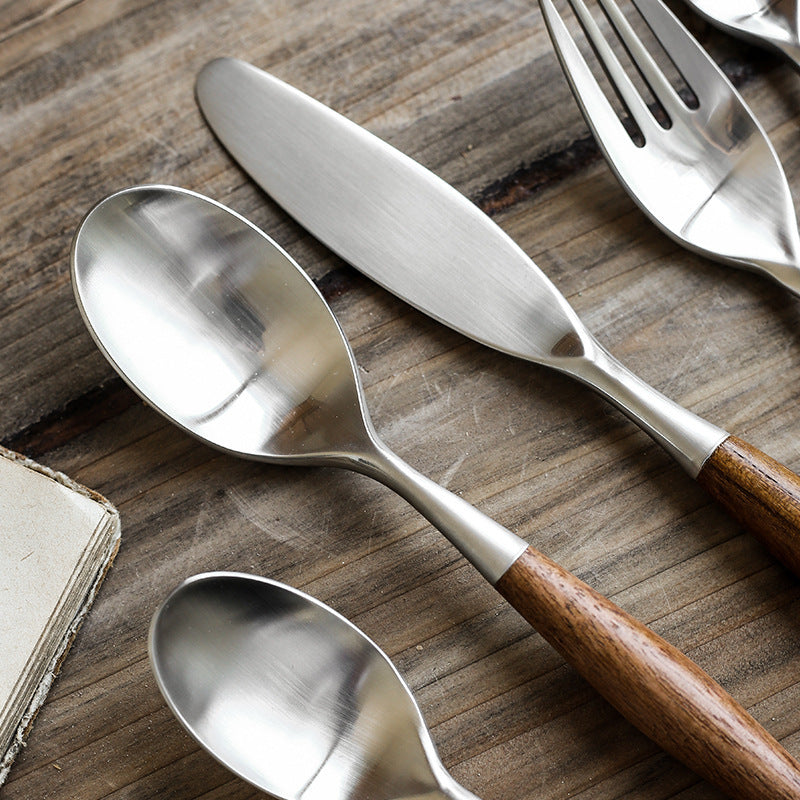 Stainless Steel Cutlery Set With Log Handle