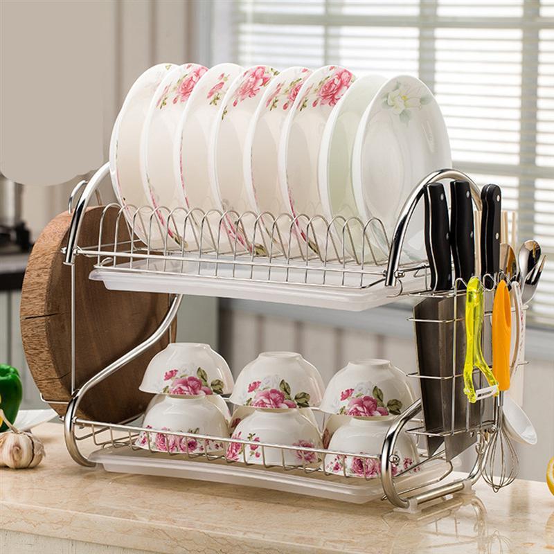 Kitchen Double Bamboo Ventilation Rack