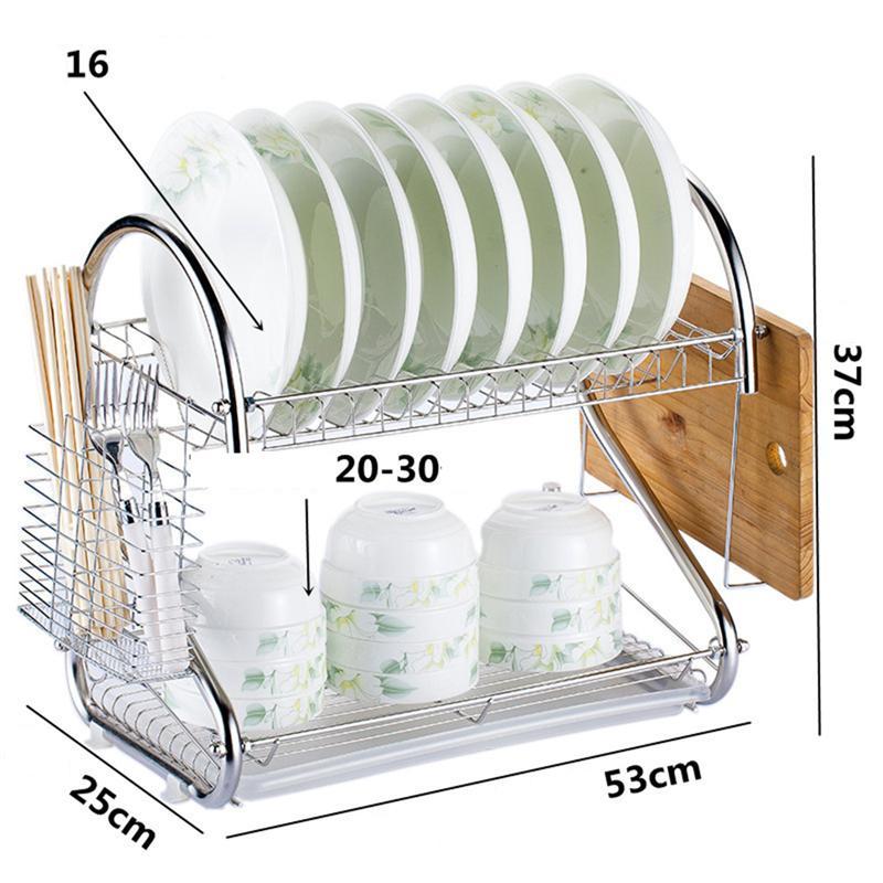 Kitchen Double Bamboo Ventilation Rack