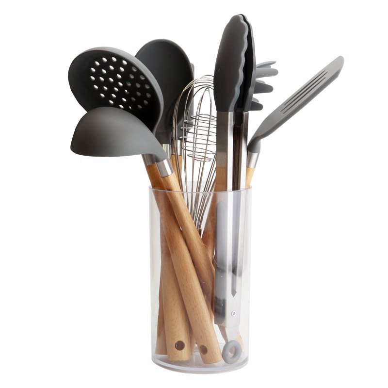 Wooden Handle Silicone Kitchen Utensils
