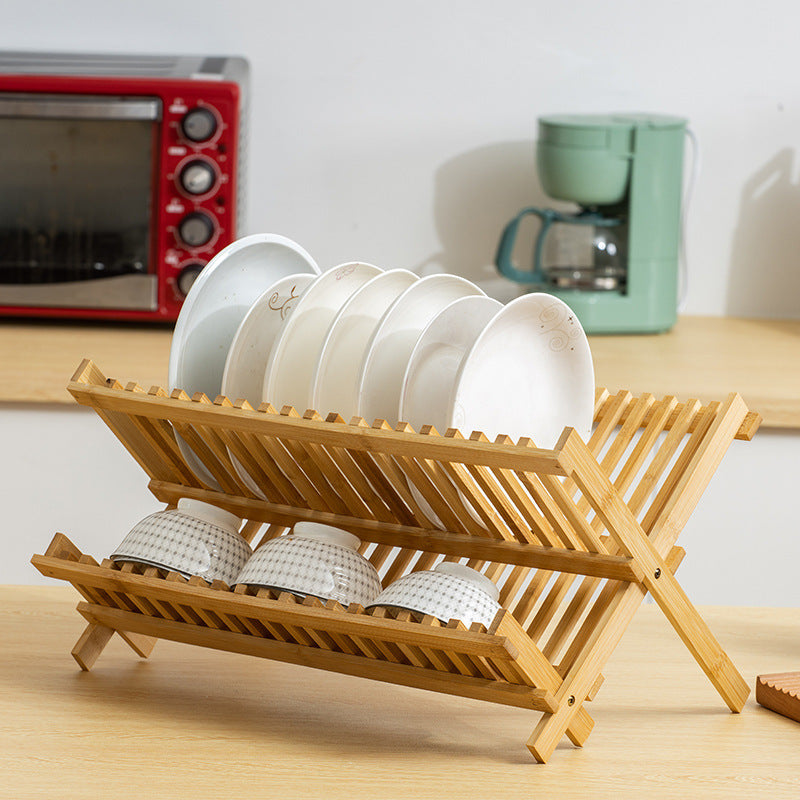 Kitchen Double Bamboo Ventilation Rack