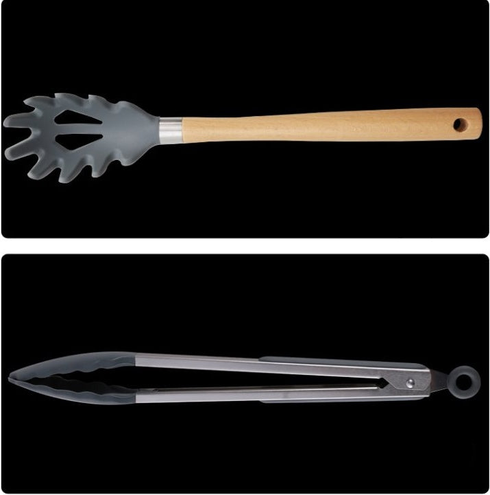Wooden Handle Silicone Kitchen Utensils